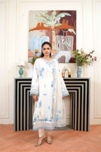 3 Pcs - Luxury Embroidered Lawn WHT