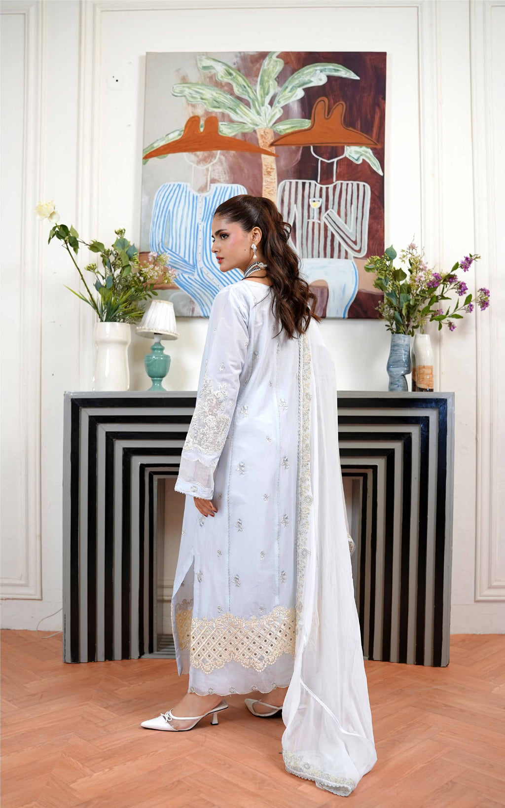 3 Pcs - Luxury Embroidered Lawn SKY
