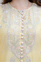 3 Pcs - Luxury Embroidered Lawn LIME