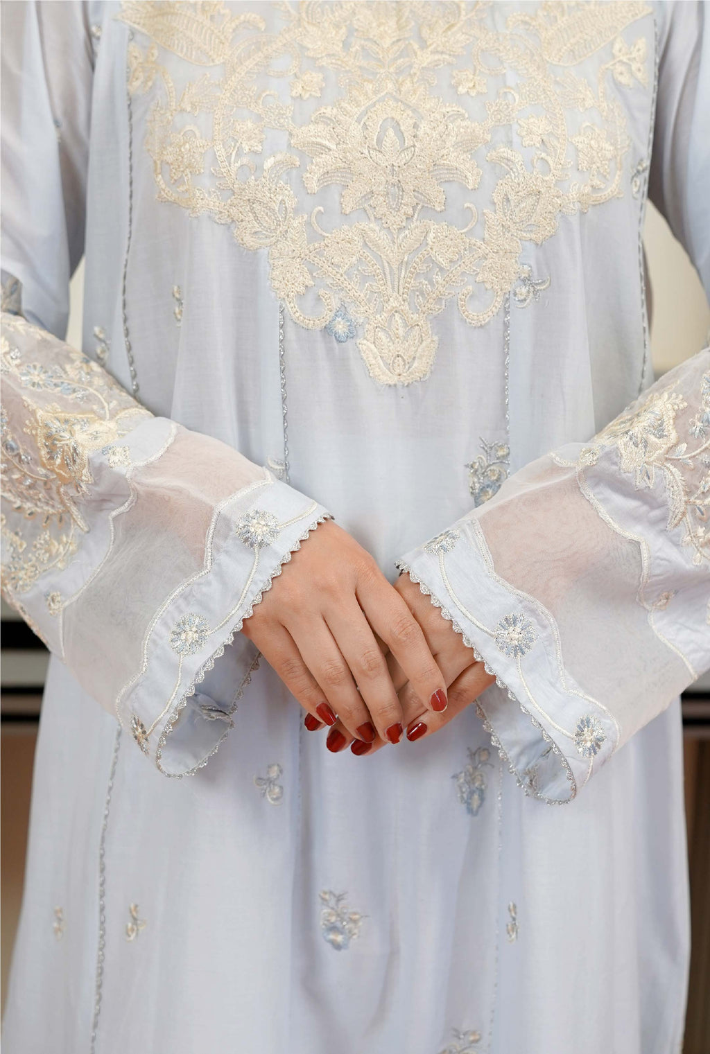 3 Pcs - Luxury Embroidered Lawn SKY