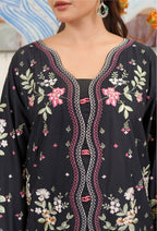 3 Pcs - Luxury Embroidered Lawn BLK
