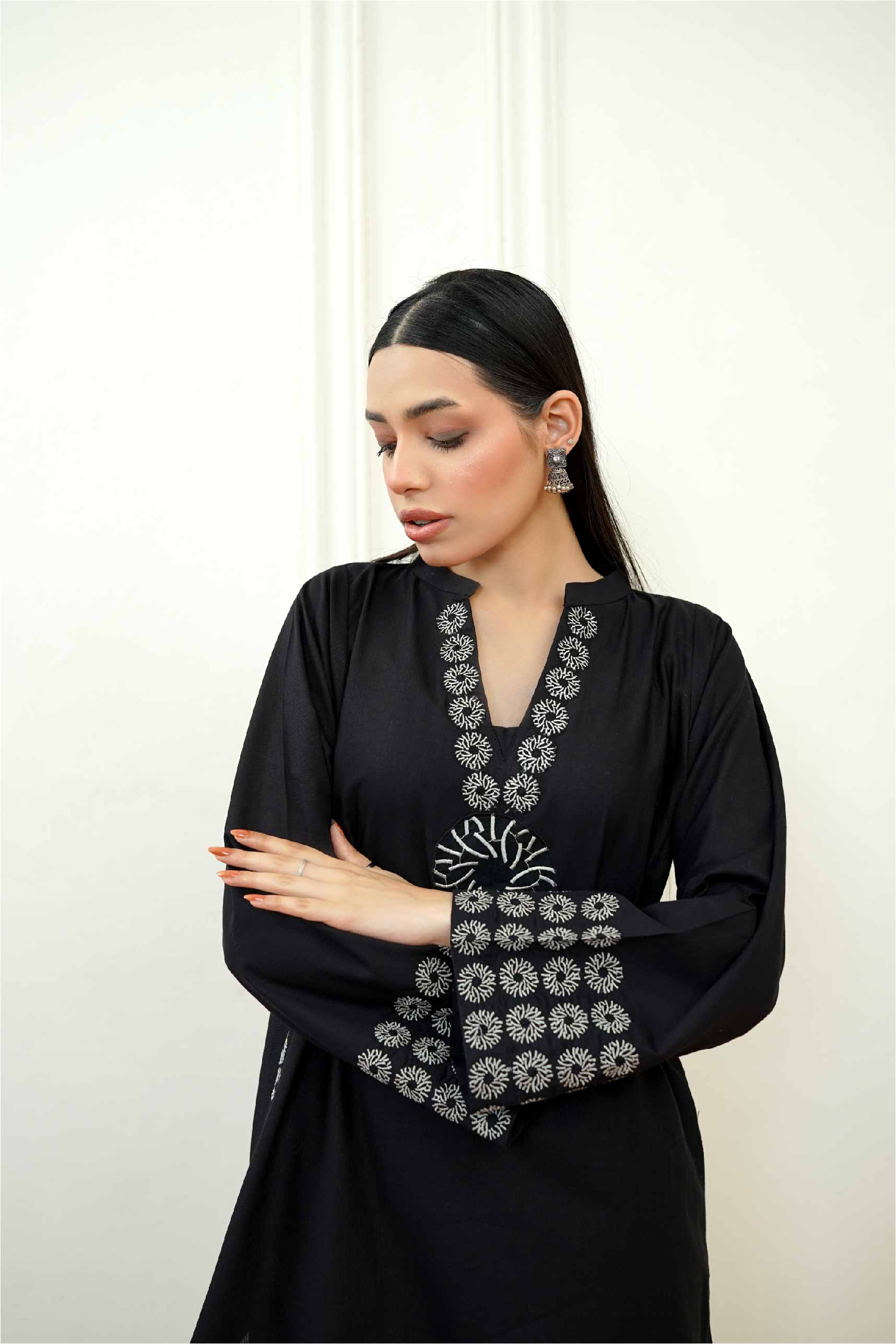 2 Pcs -  Premium Embroidered Signature Black