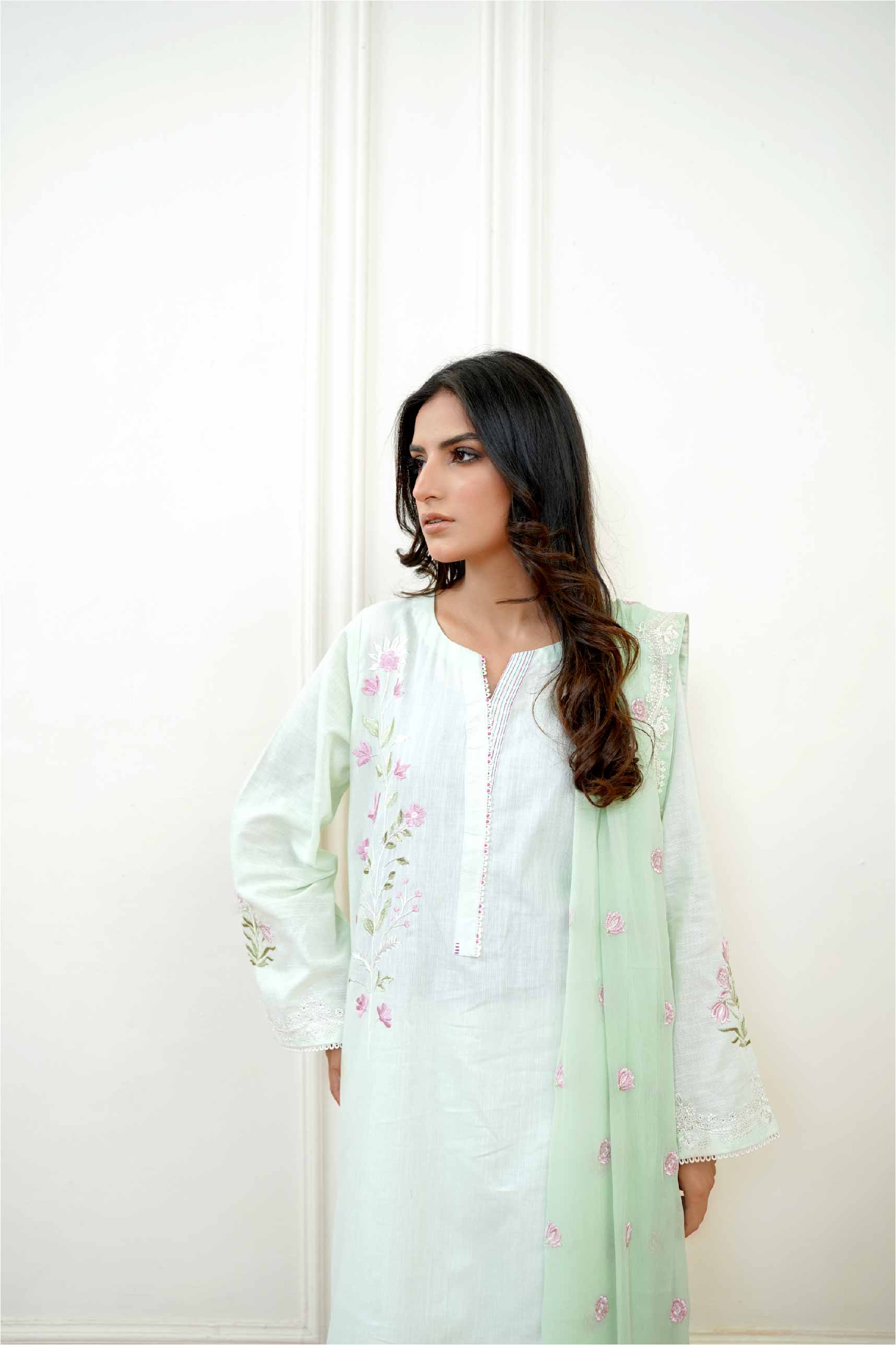 3 Pcs - Premium Embroidered Sage Serenity