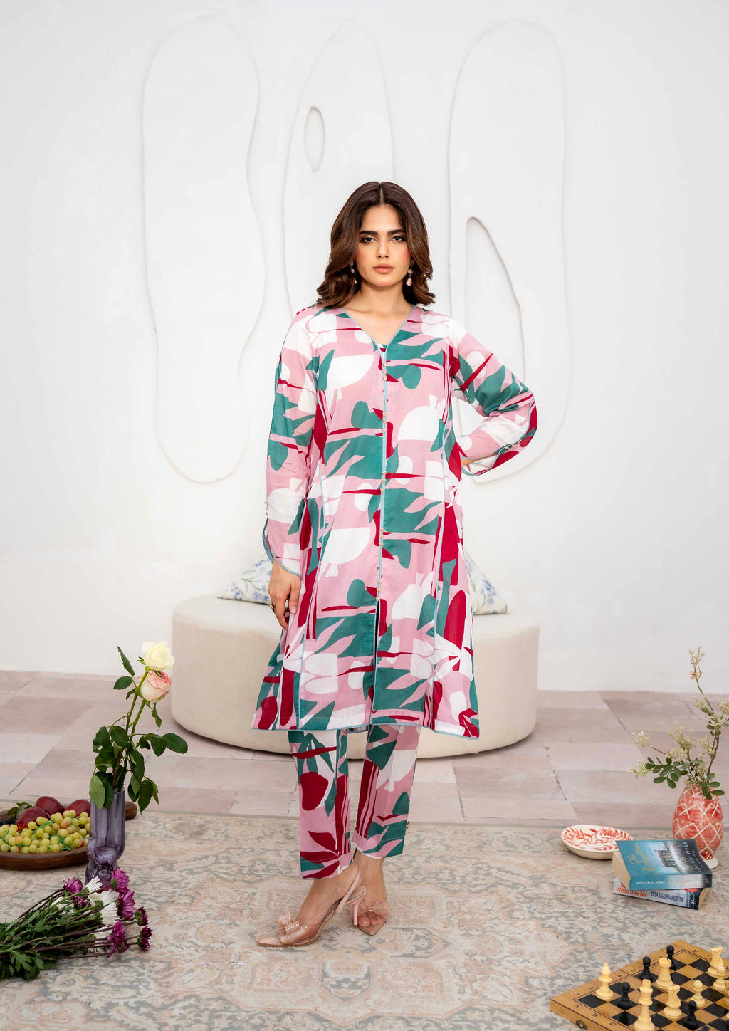 Dusty Pink - Digital Printed Lawn