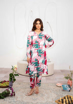 Dusty Pink - Digital Printed Lawn