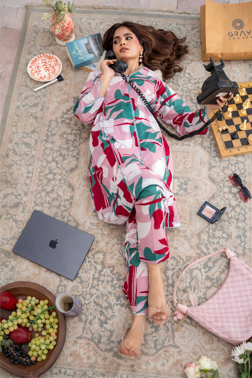 Dusty Pink - Digital Printed Lawn