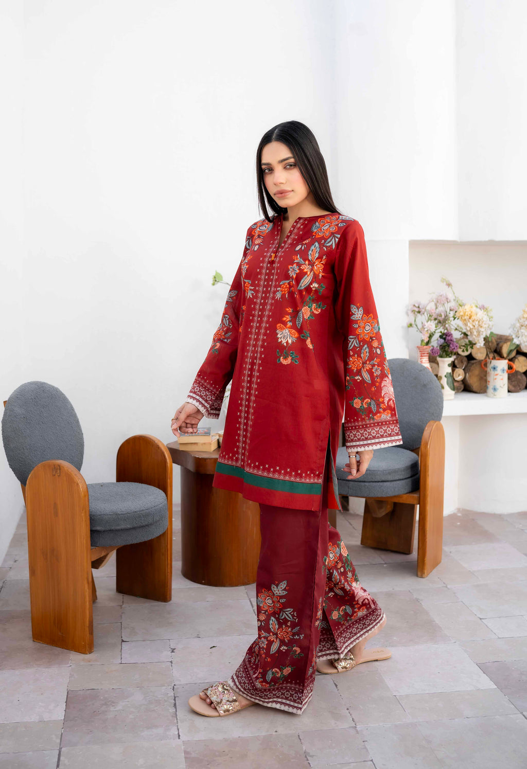 Blush Drape - Digital Printed Lawn