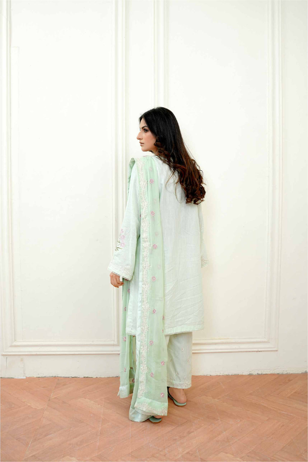 3 Pcs - Premium Embroidered Sage Serenity