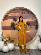 2 Pcs - Premium Embroidered Mustard Muse