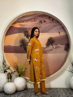 2 Pcs - Premium Embroidered Mustard Muse