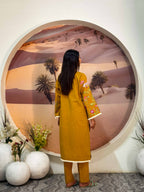 2 Pcs - Premium Embroidered Mustard Muse