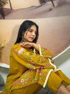 2 Pcs - Premium Embroidered Mustard Muse