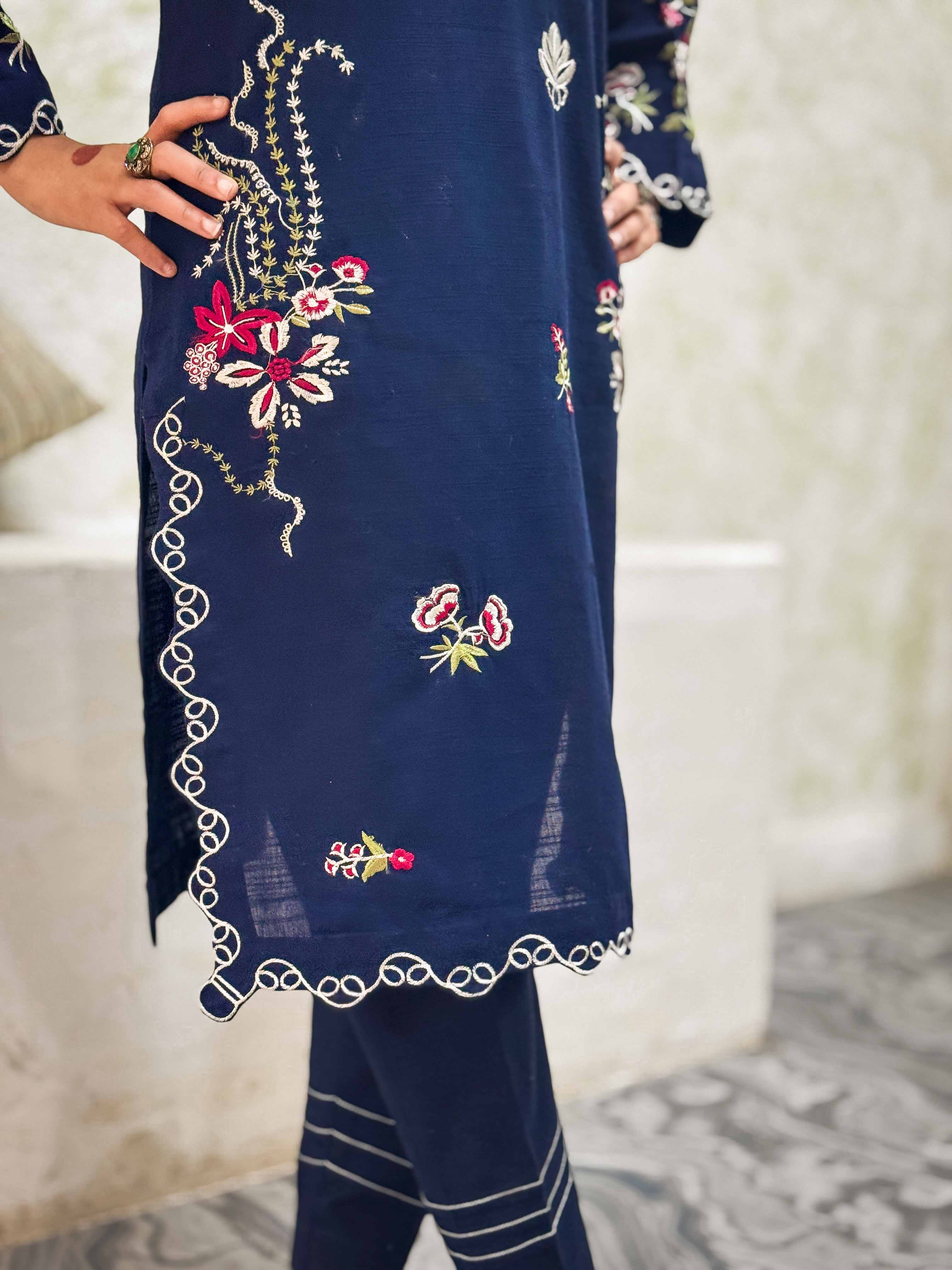 3 Pcs - Premium Embroidered Royal Navy