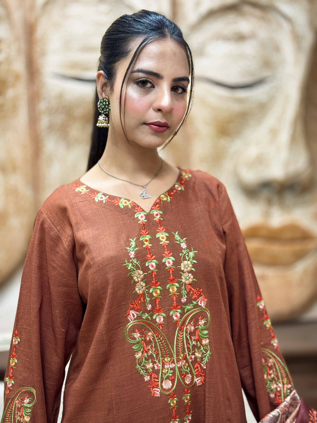 3 Pcs - Premium Embroidered Spring Floral