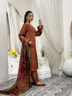 3 Pcs - Premium Embroidered Spring Floral