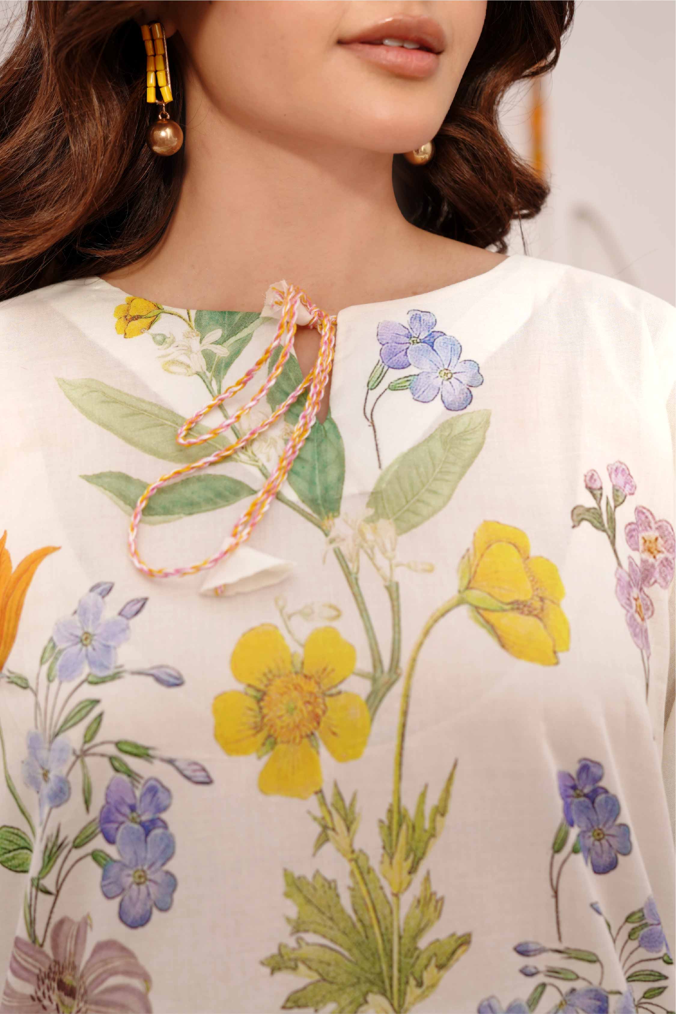 Ivory Grace - Digital Printed Lawn