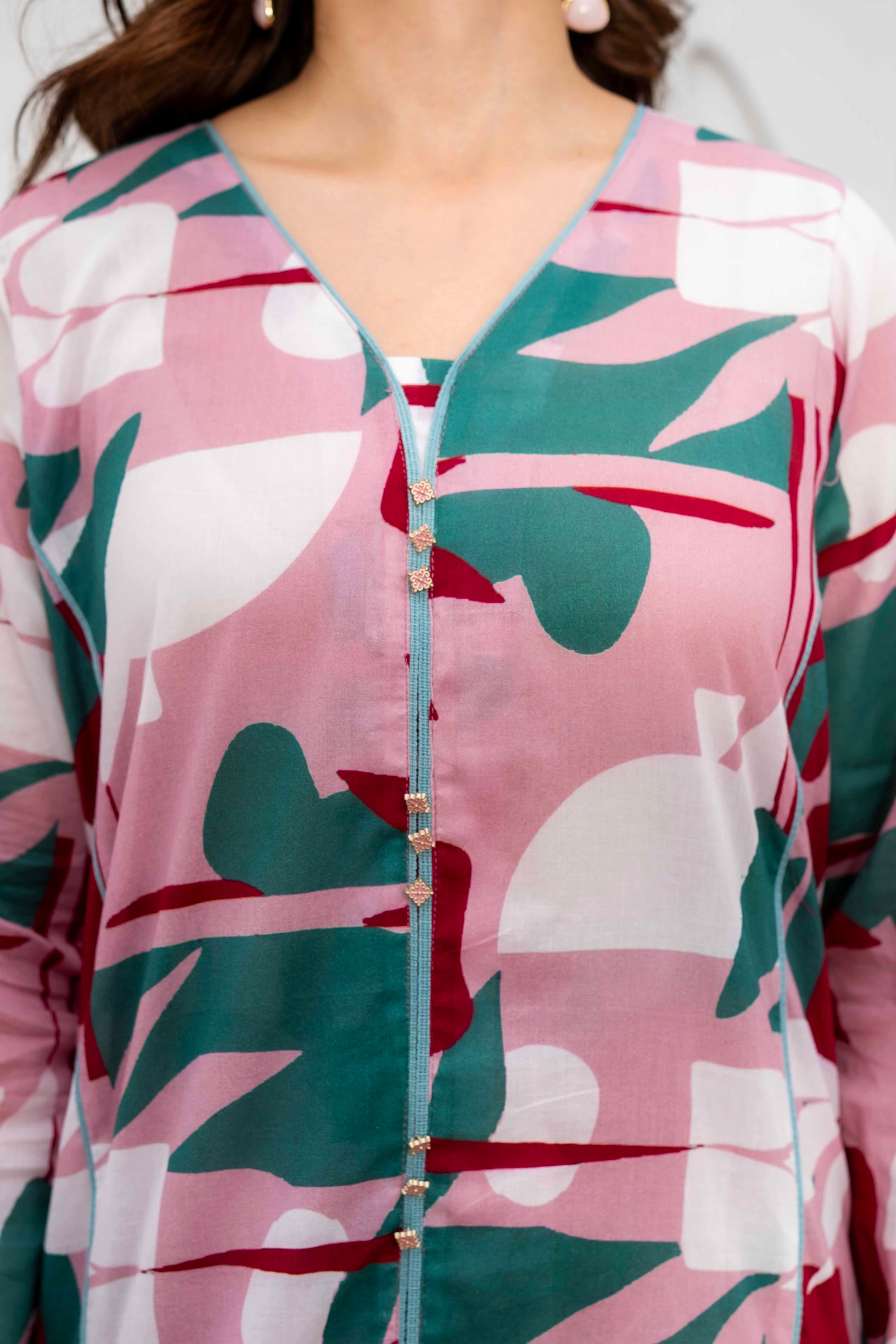 Dusty Pink - Digital Printed Lawn