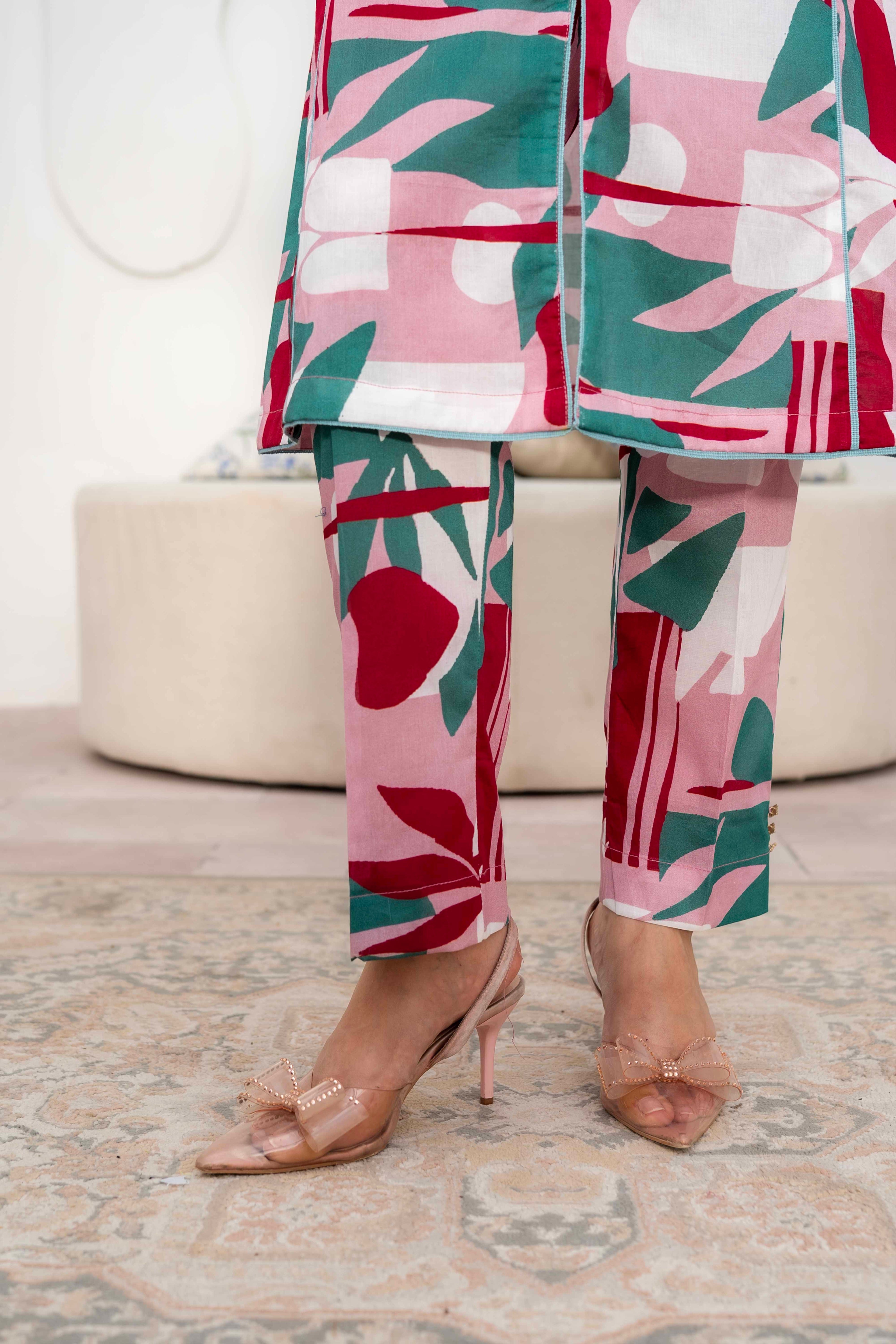 Dusty Pink - Digital Printed Lawn